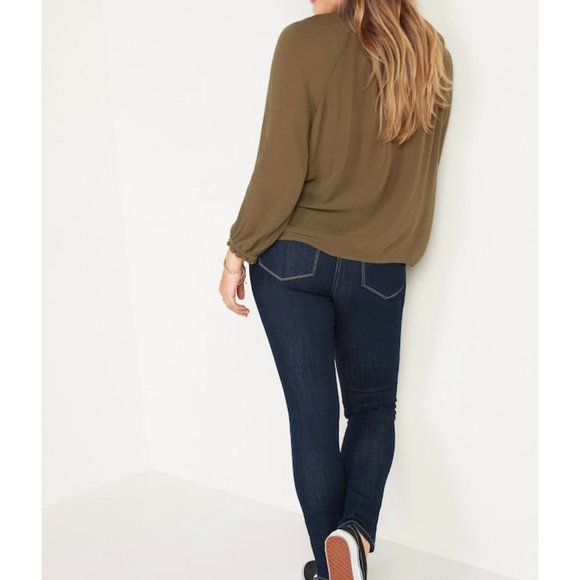 Women's Old Navy High-Waisted Super Skinny Jeans Dark Denim 16 Petite NWT - Picture 2 of 2